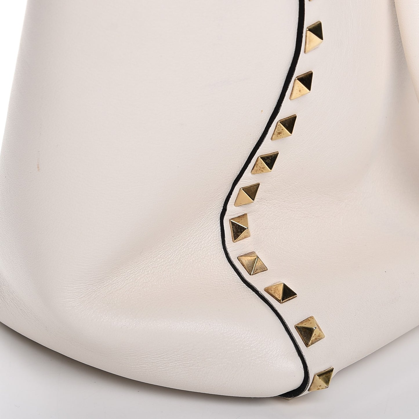 Vitello Rockstud Double Handle Tote Ivory