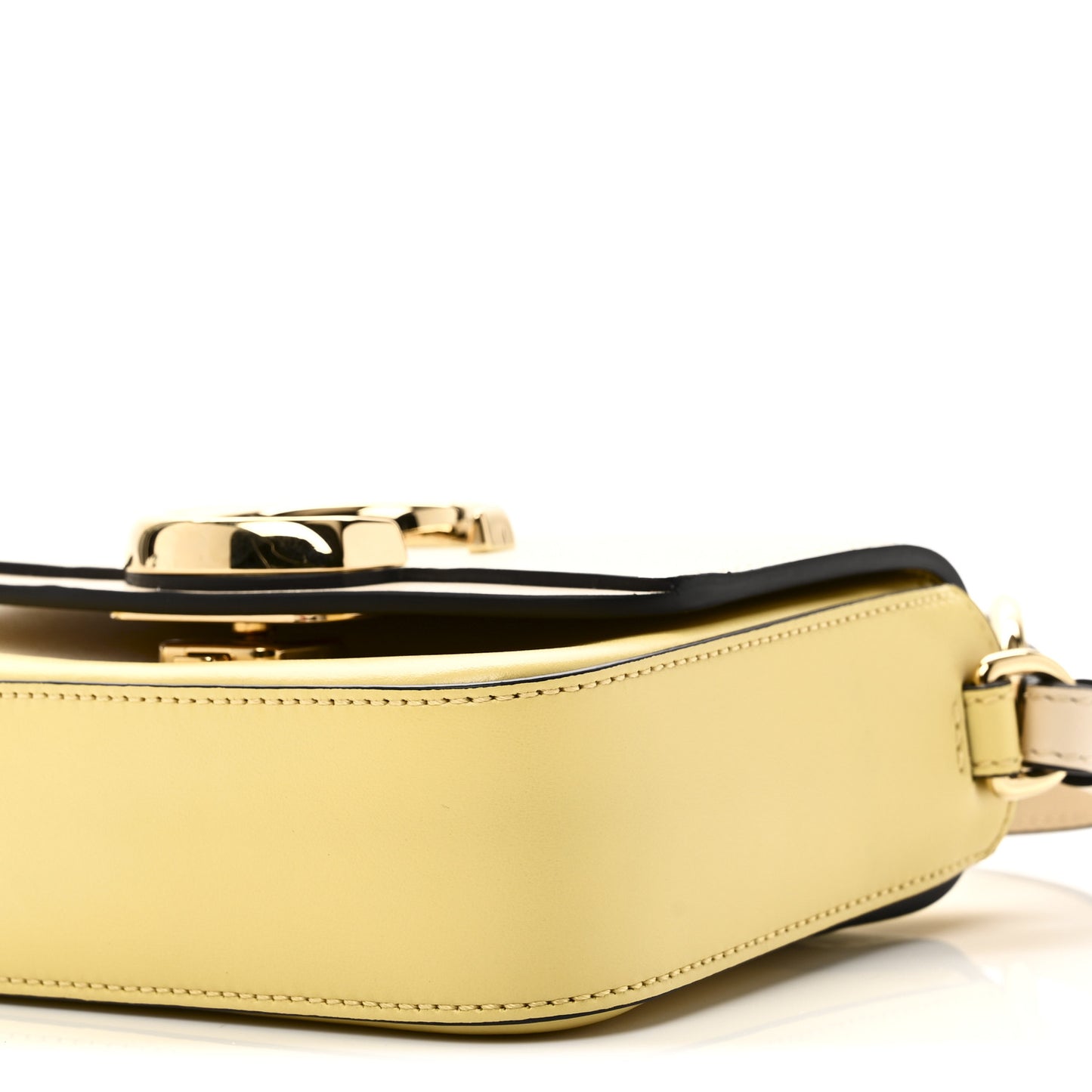 Calfskin Mini C Double Carry Yellow White Beige