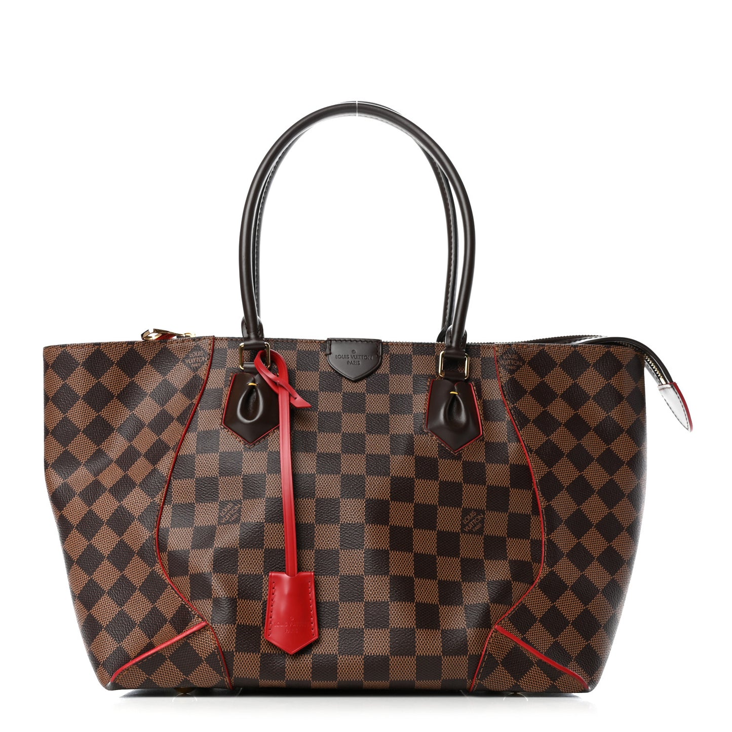 Damier Ebene Caissa Tote MM Cherry