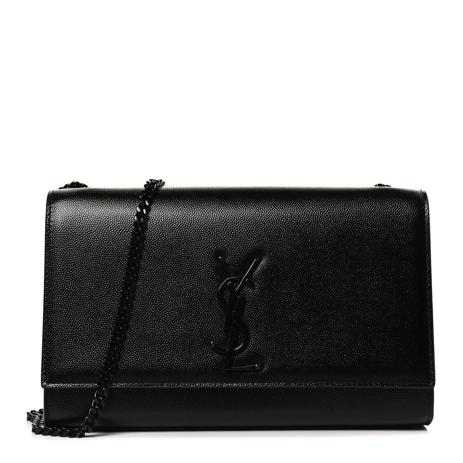 Saint Laurent Grain De Poudre Medium Classic Monogram Kate Satchel Black 1 of 12