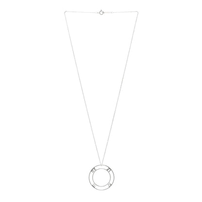 Tiffany Sterling Silver Large Atlas Open Pendant Necklace 3 of 4