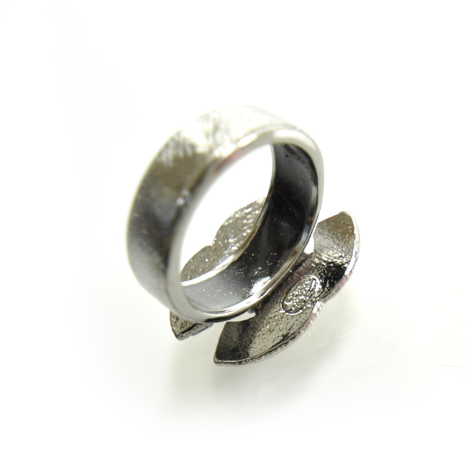 Chanel Crystal CC Logo Ring Silver 6.5 5 of 6
