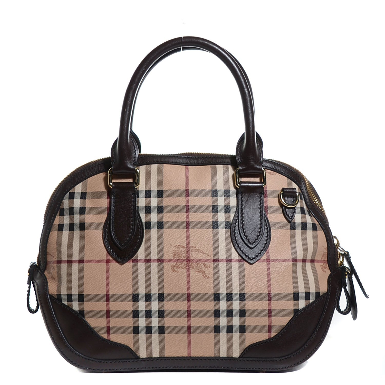 Burberry Haymarket Check Small Orchard Bowling Bag Chocolate 1 of 11
