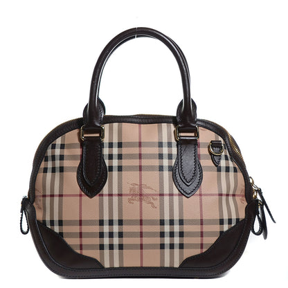 Burberry Haymarket Check Small Orchard Bowling Bag Chocolate 1 of 11