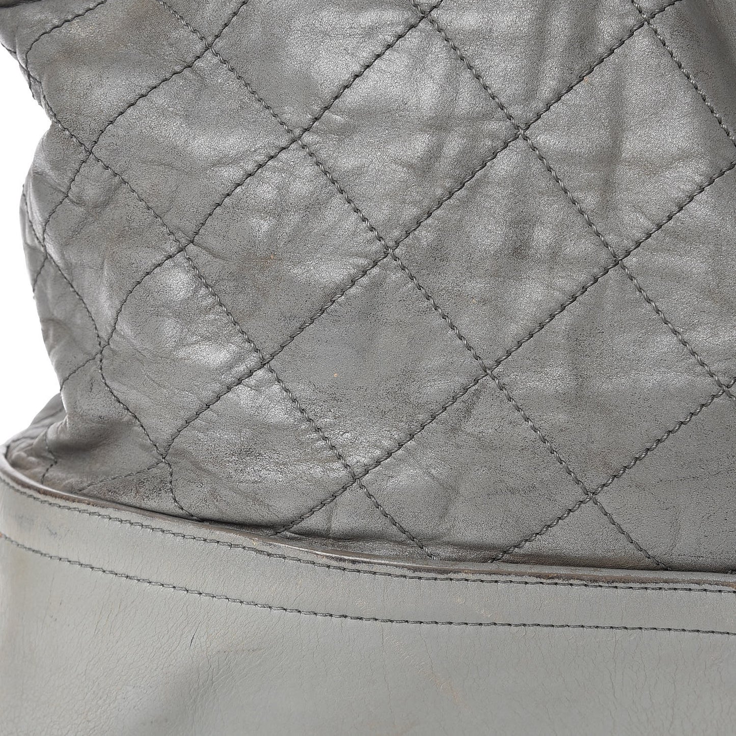 Iridescent Calfskin VIP Shopping Tote Grey