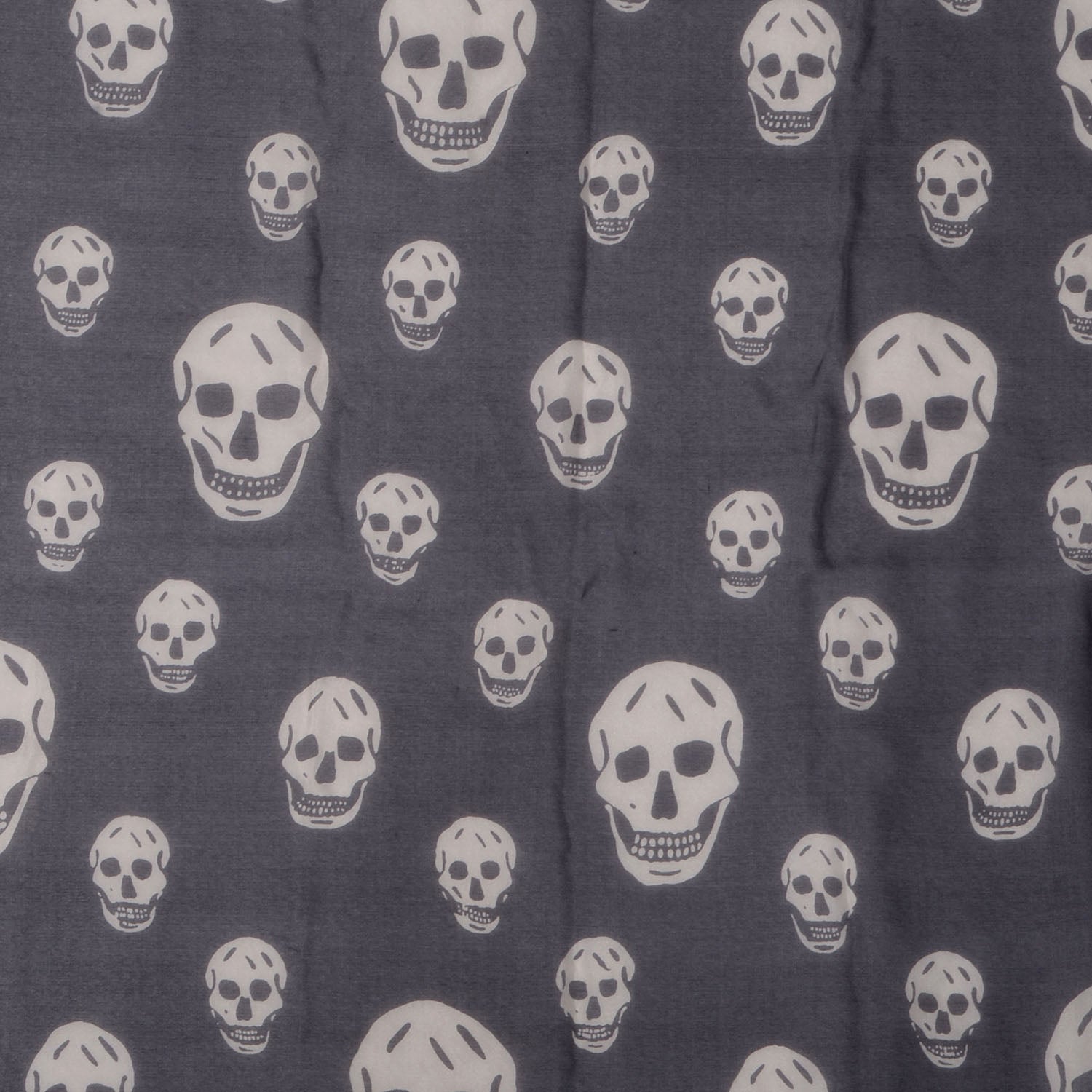 Alexander McQueen Silk Chiffon Skull Scarf Black Ivory 1 of 6