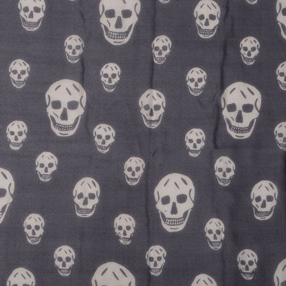 Alexander McQueen Silk Chiffon Skull Scarf Black Ivory 1 of 6