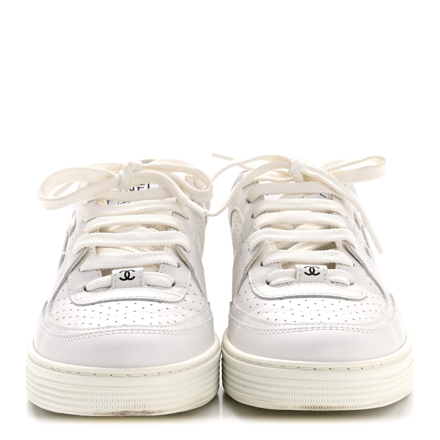 Chanel Calfskin CC Womens Sneakers 38 White 3 of 10