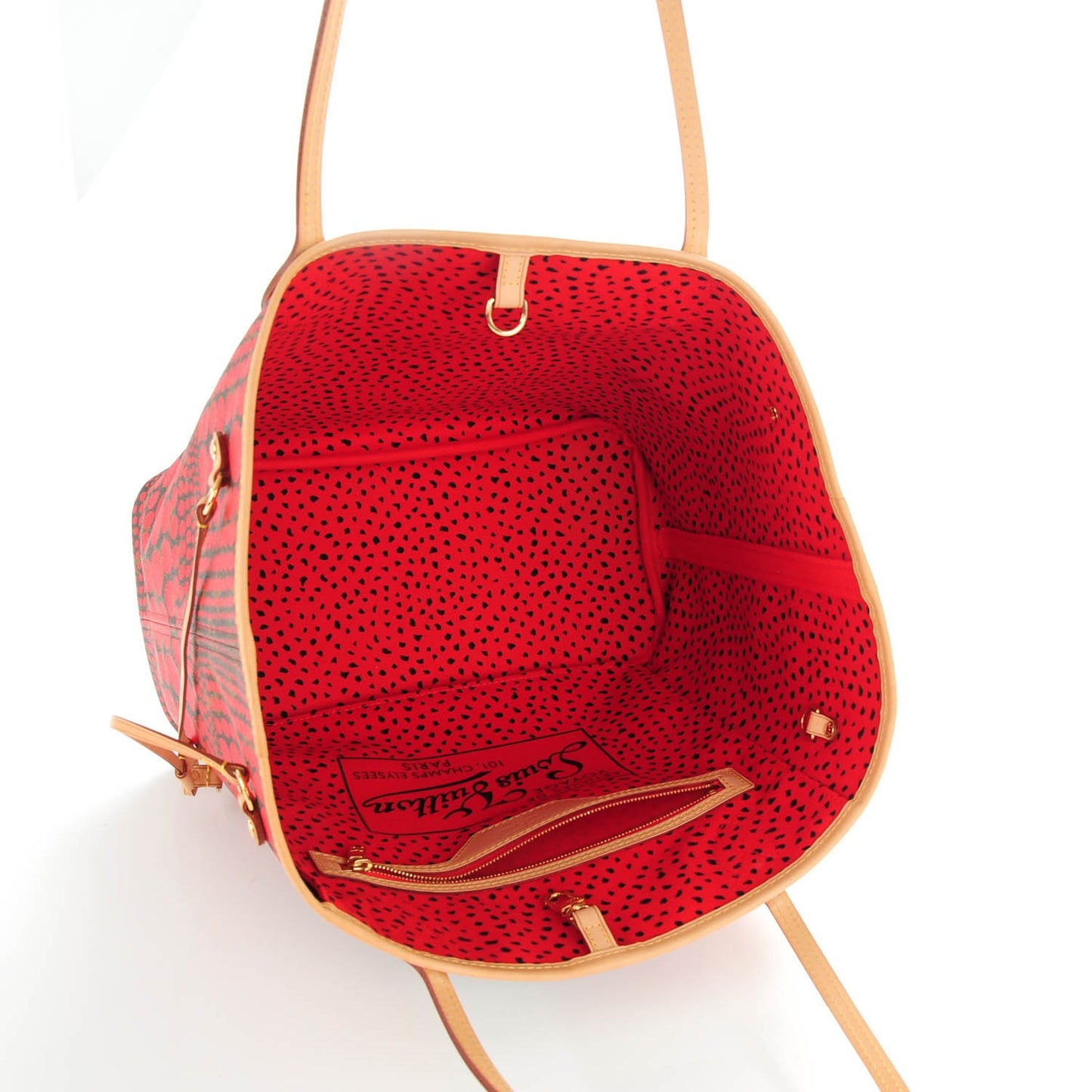 Monogram Kusama Waves Neverfull MM Red
