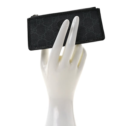 Gucci GG Supreme Monogram Azalea Calfskin Retro Interlocking G Coin Case Card Holder Black 2 of 7