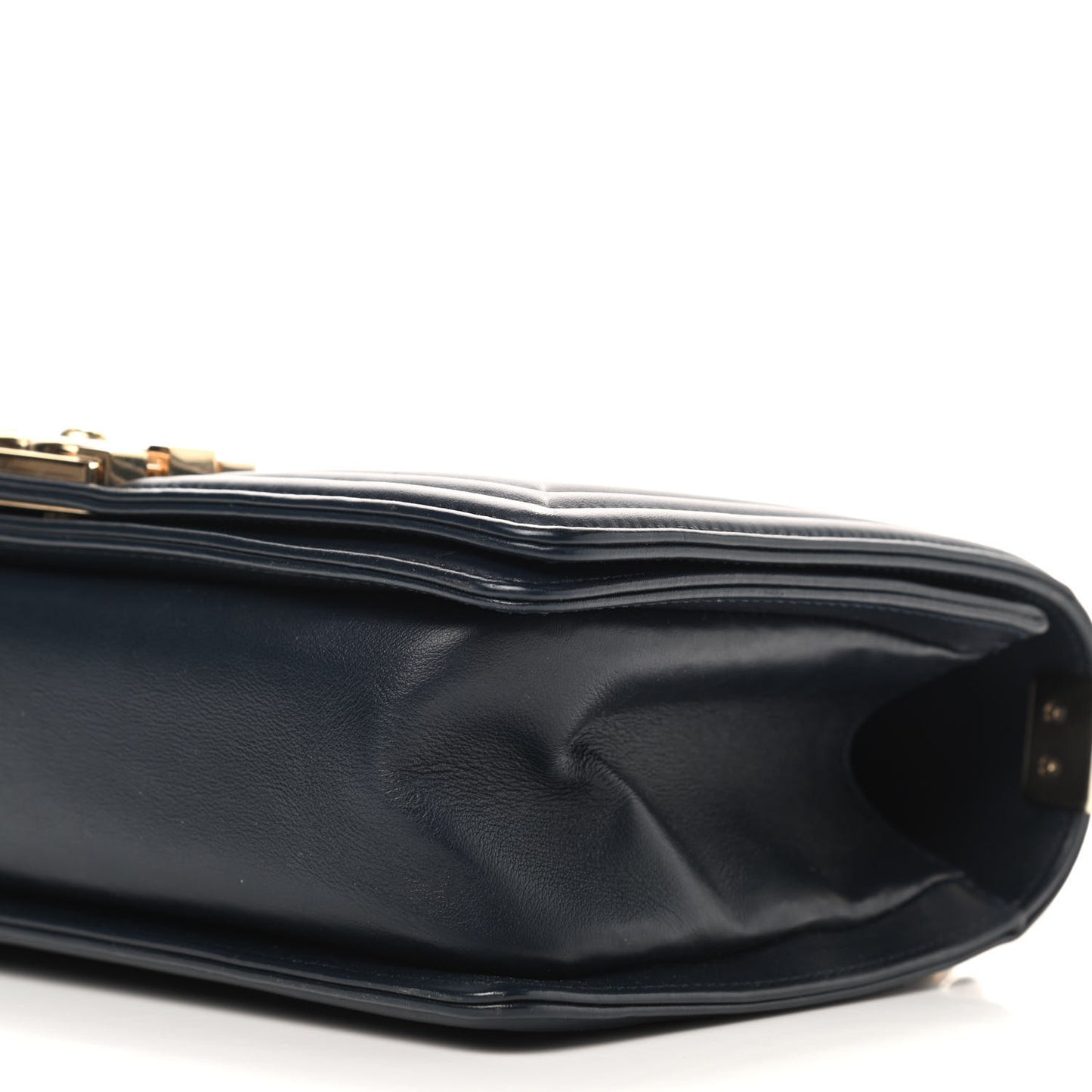 Lambskin Braided Woven Medium Boy Flap Navy Black