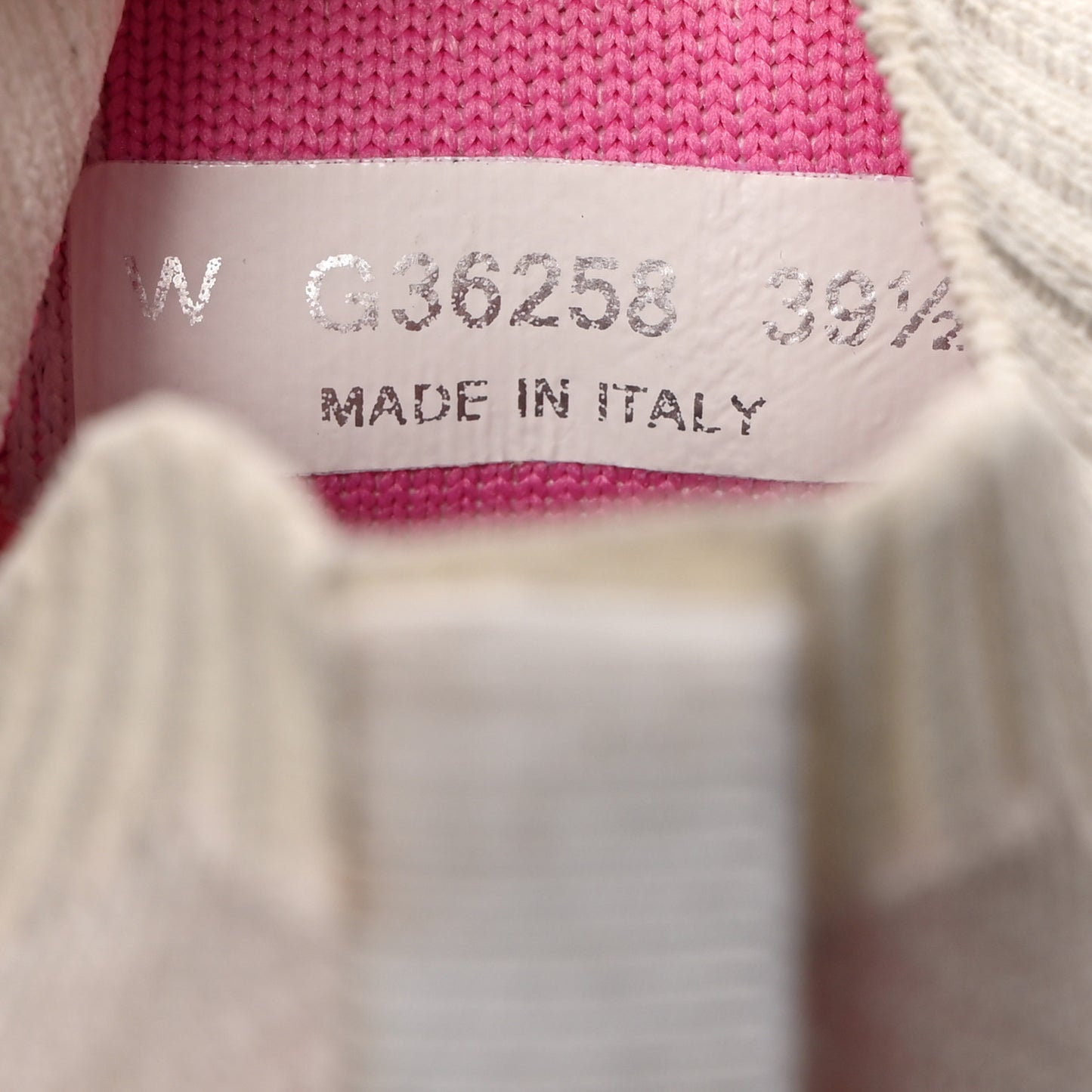 Fabric Suede Calfskin Stretch CC Sneakers 39.5 White Pink