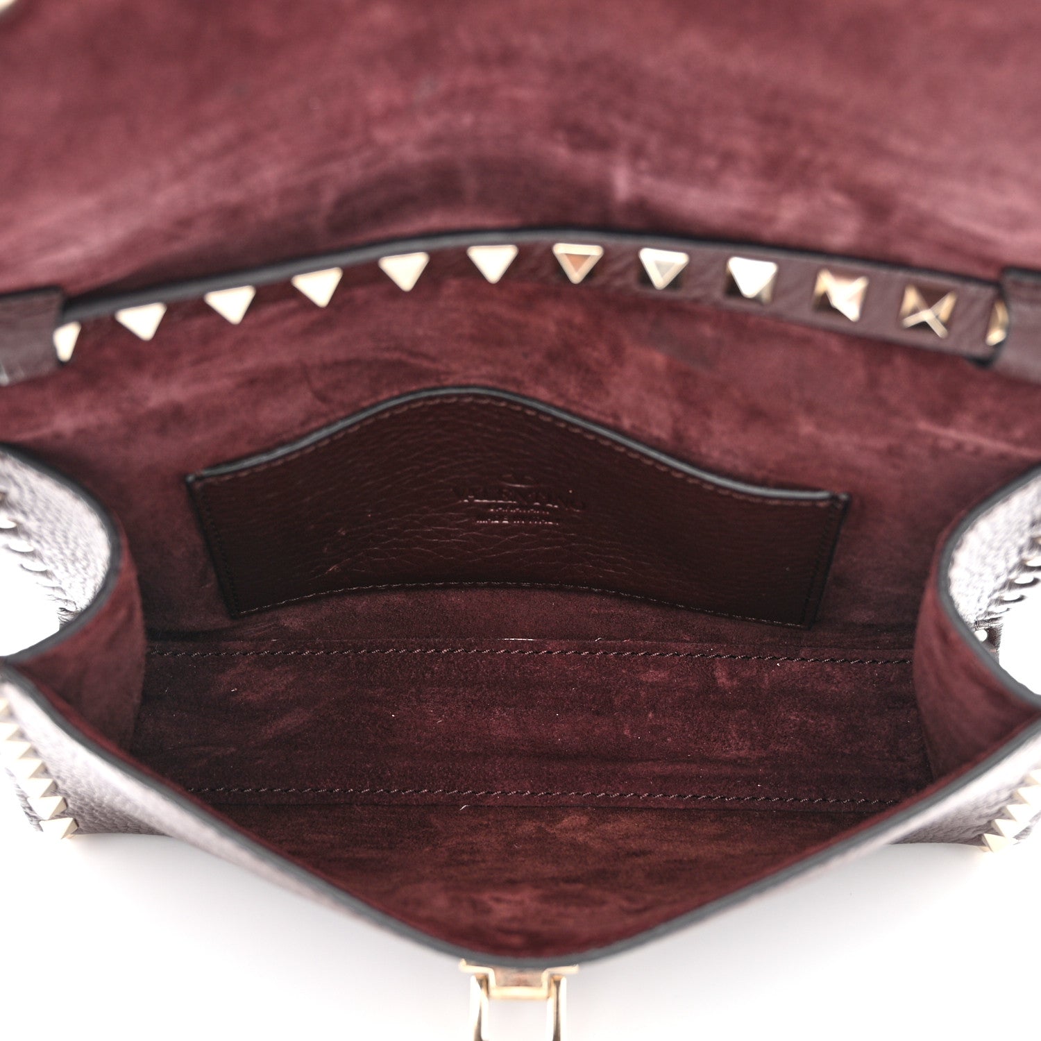 Valentino Garavani Pebbled Calfskin Medium Rockstud Flip Lock Crossbody Bag Rubin 5 of 10