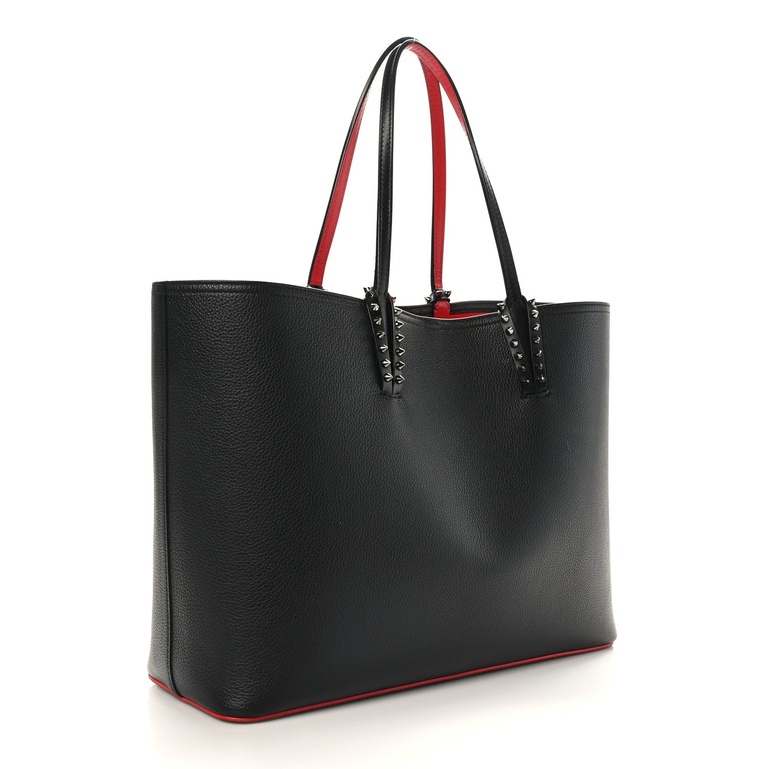 Christian Louboutin Calfskin Spikes East West Cabata Tote Black 4 of 10