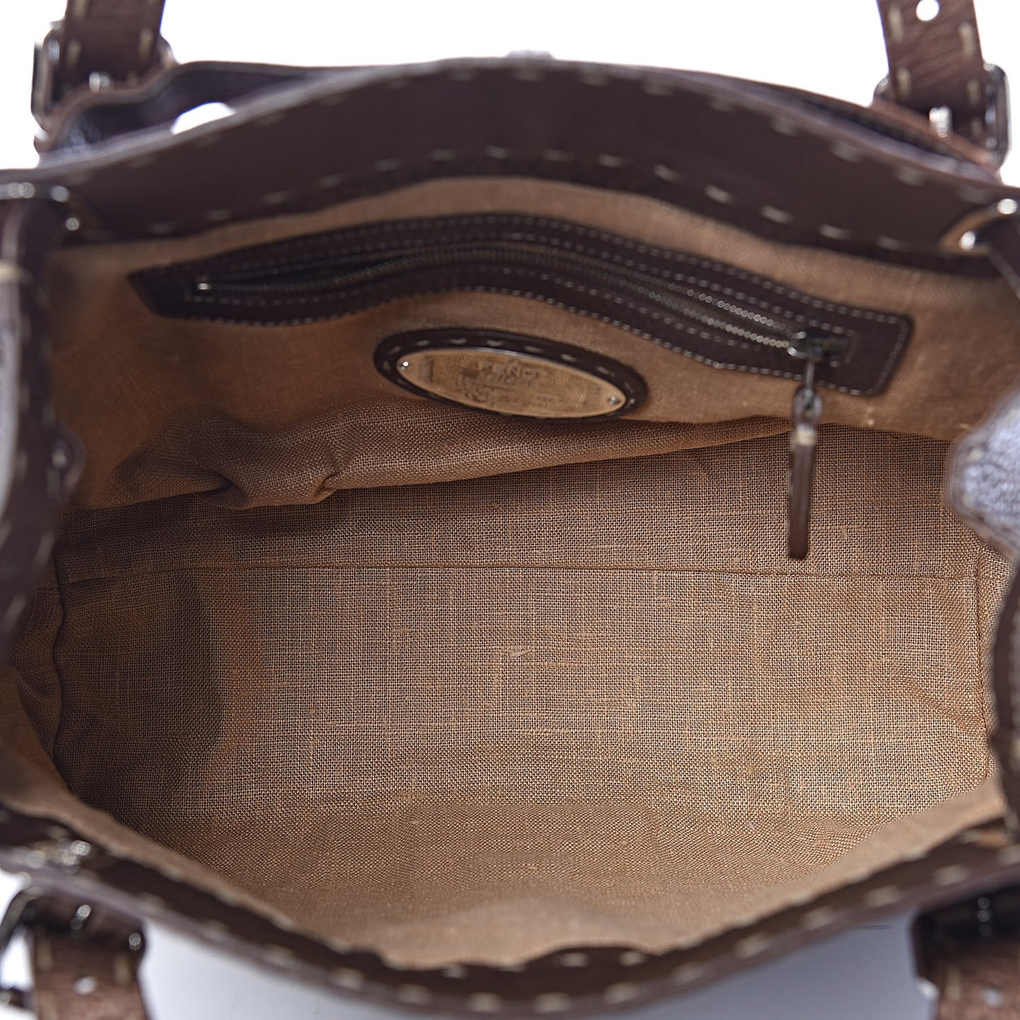 Calfskin Romano Selleria Small Villa Borghese Tote Bronze