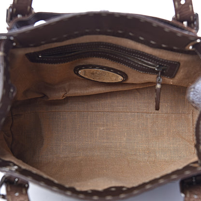 Fendi Calfskin Romano Selleria Small Villa Borghese Tote Bronze 5 of 9