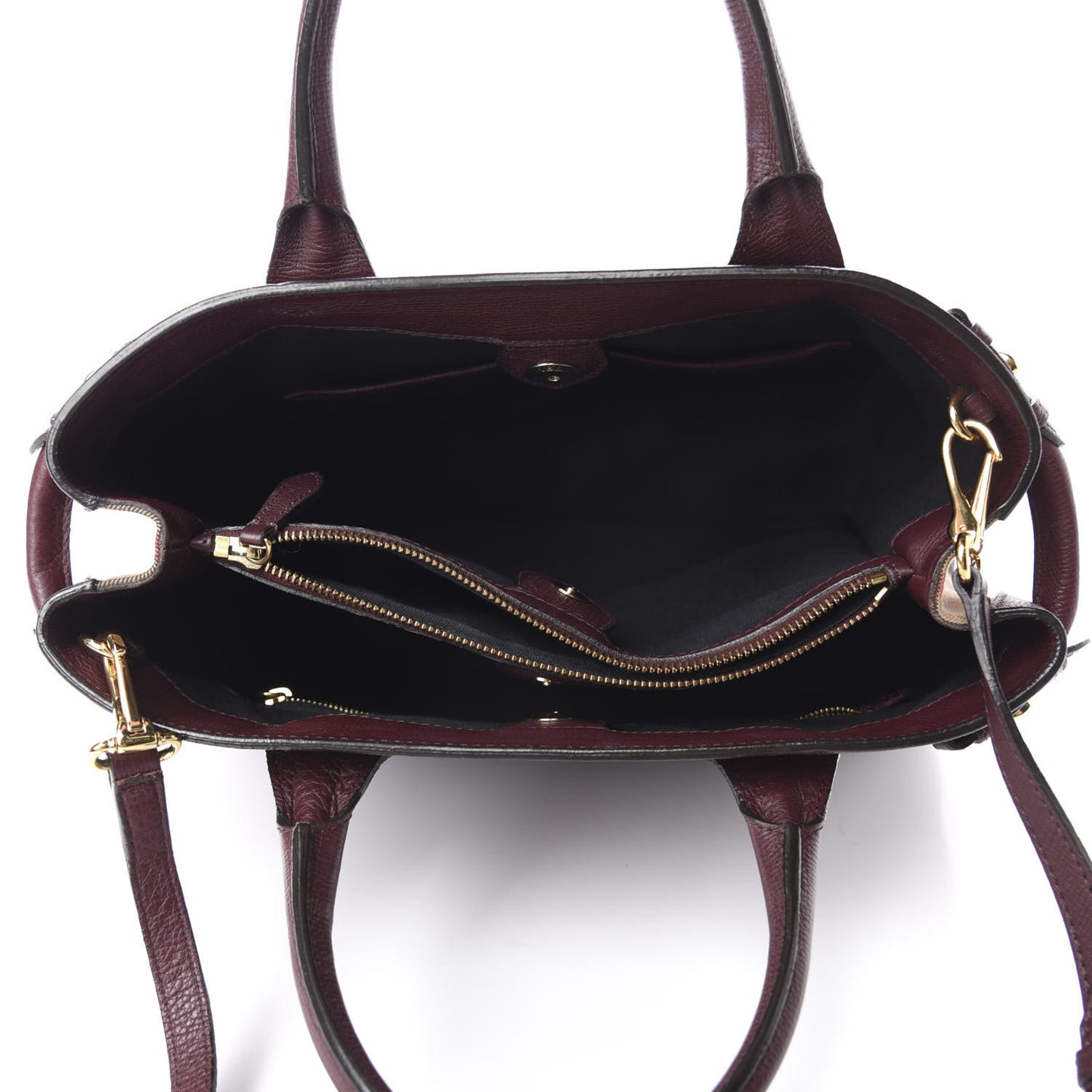 Grainy Calfskin House Check Medium Banner Tote Mahogany Red