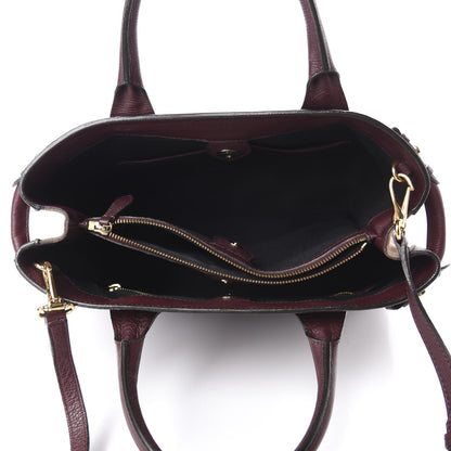 Burberry Grainy Calfskin House Check Medium Banner Tote Mahogany Red 5 of 10