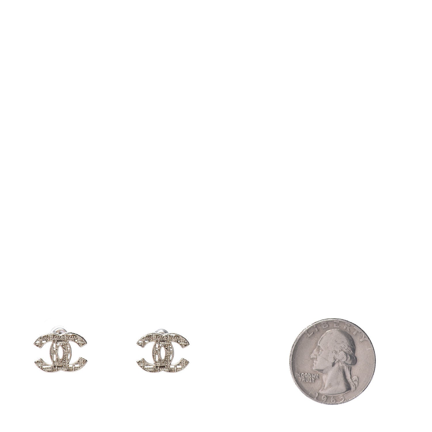 Chanel Tweed Effect CC Earrings Gold 2 of 5