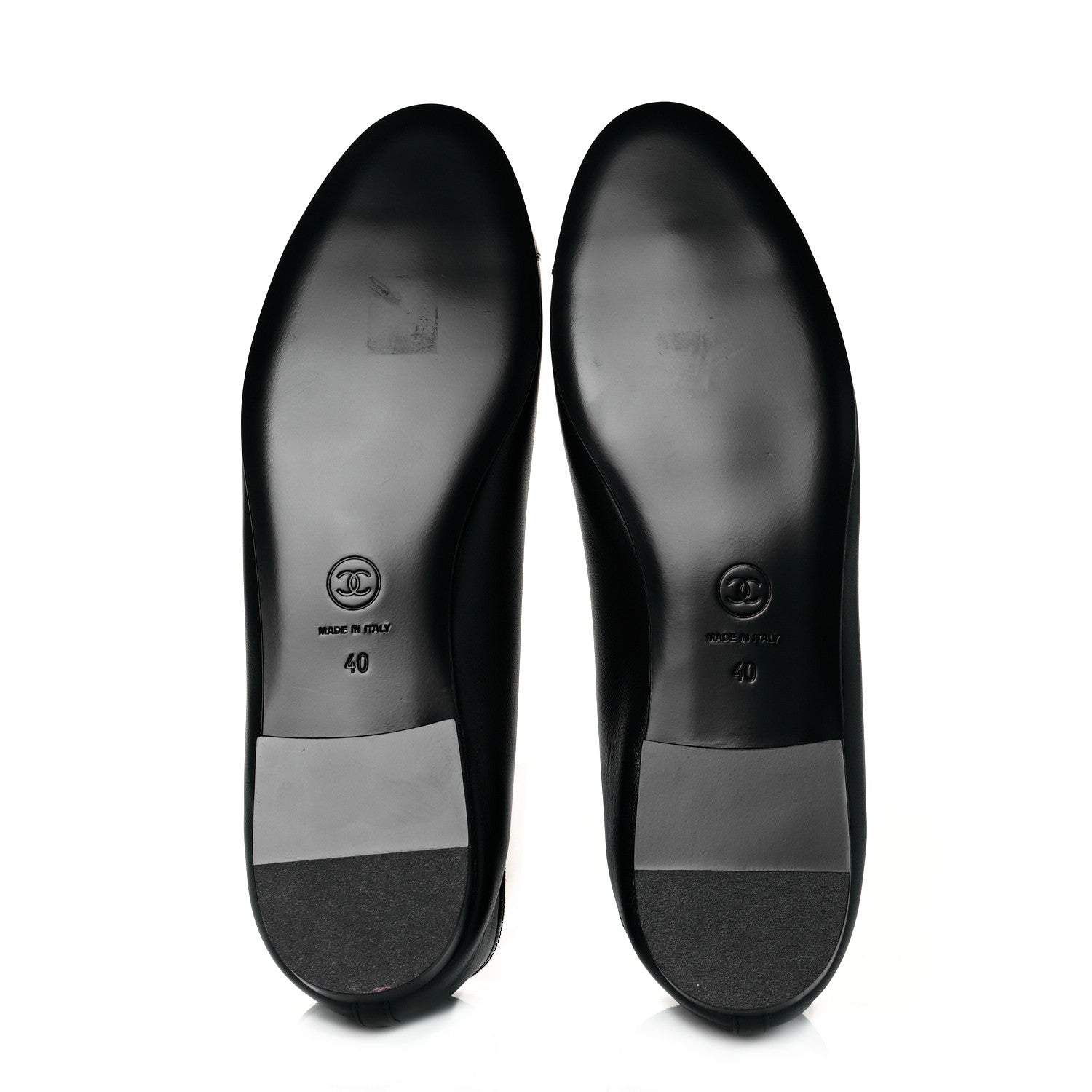Chanel Lambskin Patent Cap Toe Ballerina Flats 40 Black 5 of 7