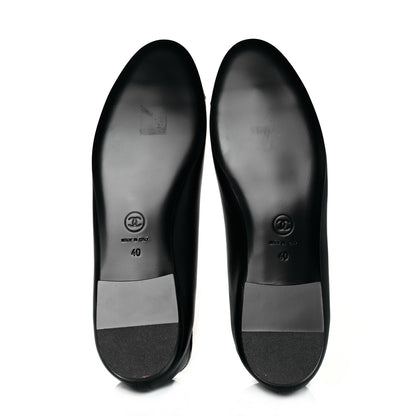 Chanel Lambskin Patent Cap Toe Ballerina Flats 40 Black 5 of 7
