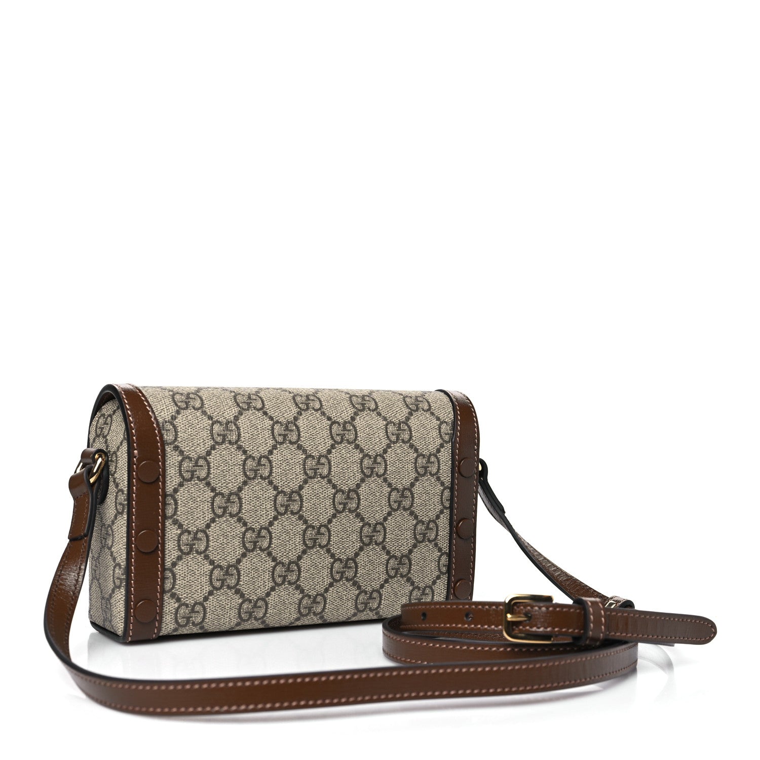 Gucci GG Supreme Monogram Mini Horsebit 1955 Shoulder Bag Beige Brown Sugar 3 of 10