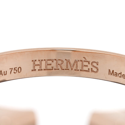 Hermes 18K Rose Gold Diamond PM Clou de Forge Ring 52 6 4 of 5