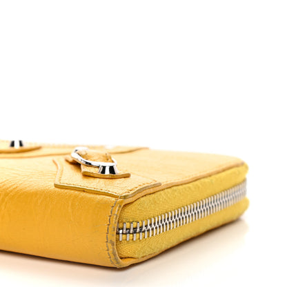 Balenciaga Agneau Classic Silver Hardware Continental Zip Around Jaune Epi 8 of 19