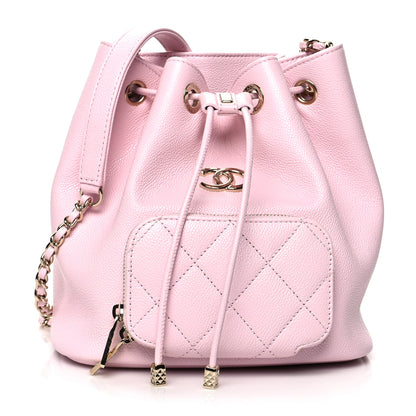 Chanel Caviar Quilted CC Pocket Bucket Bag Light Pink 1 of 11