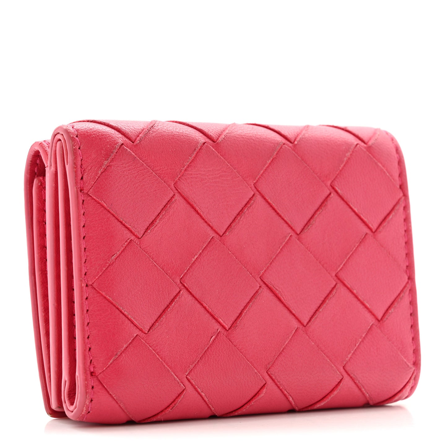 Nappa Intrecciato Trifold Wallet Cinnabar