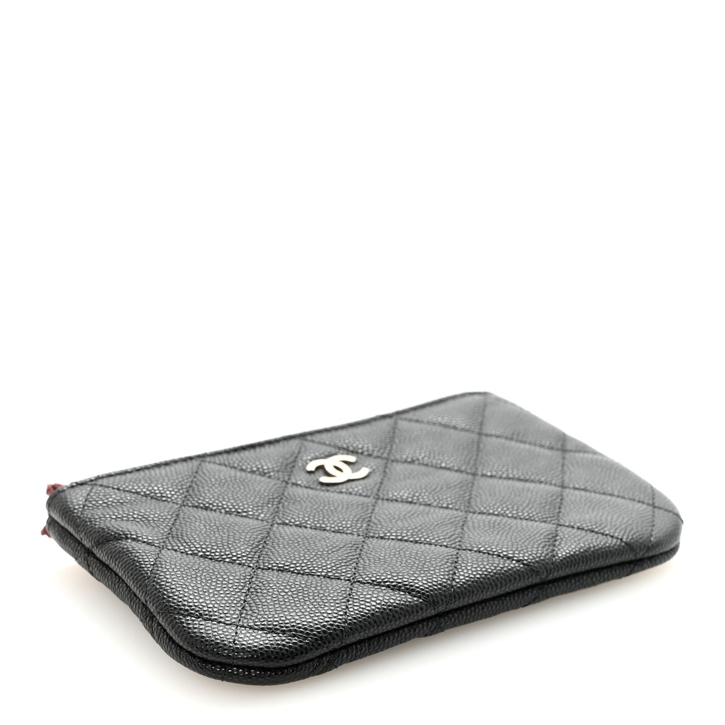 Caviar Quilted Small Cosmetic Case Black