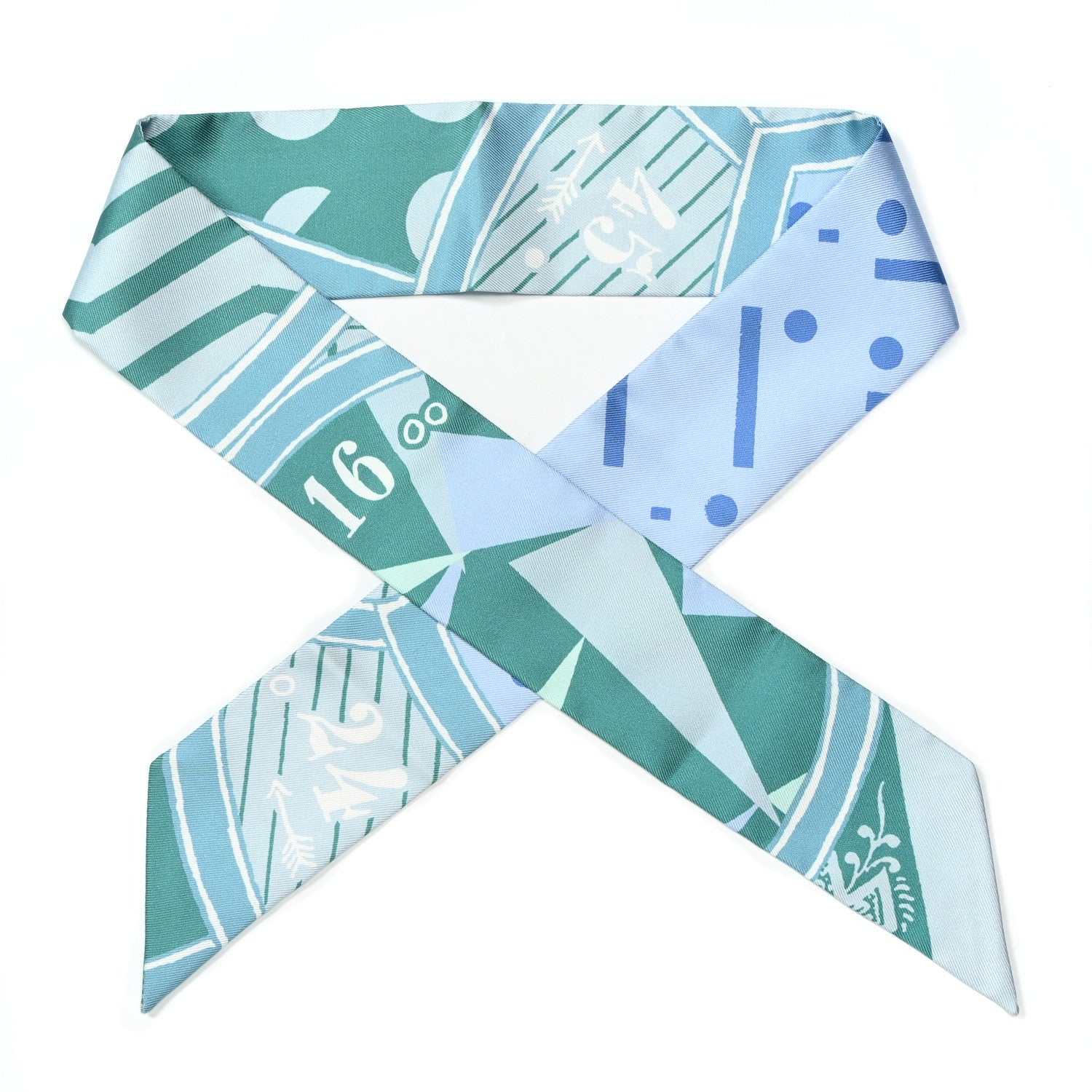 Hermes Silk Jeu De Soie Uniforme Twilly Aqua 1 of 5