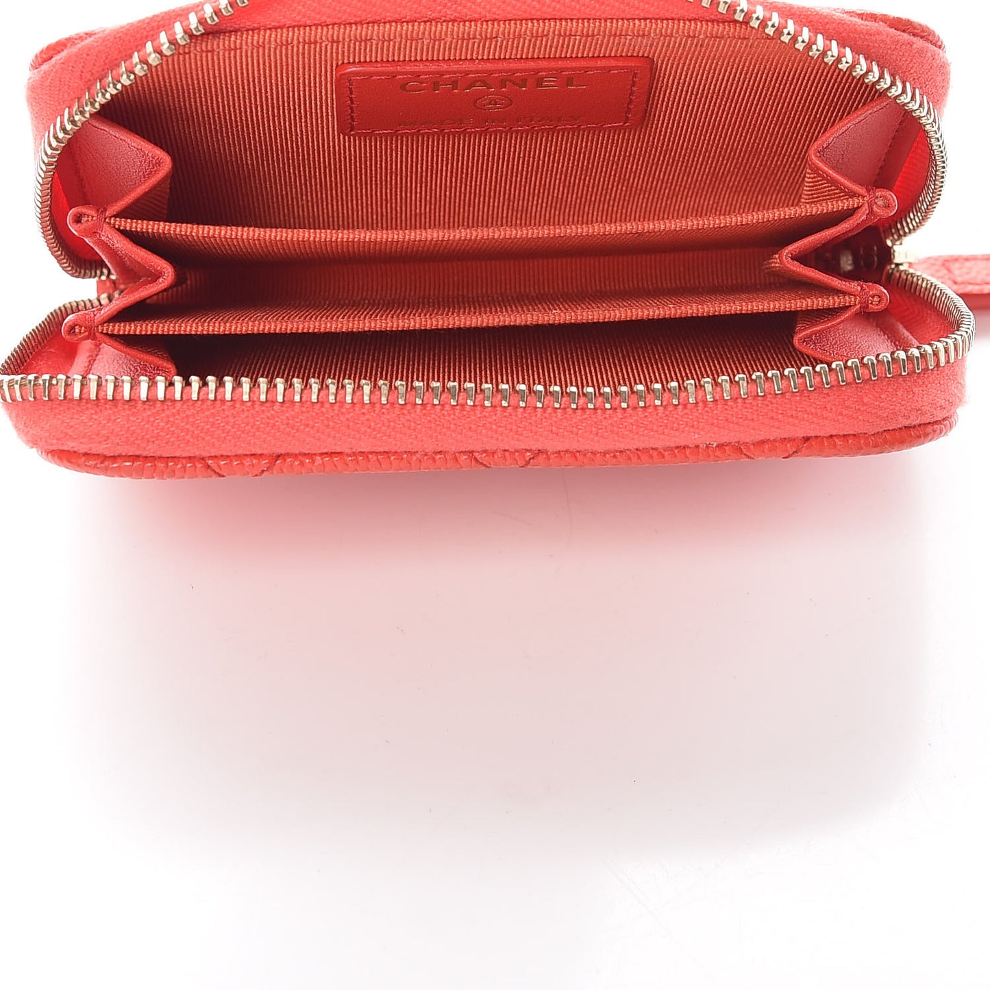 Caviar Quilted Zip Coin Purse Red