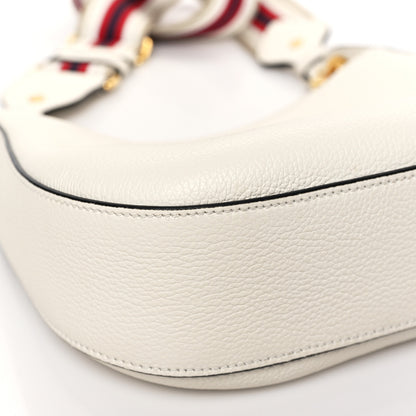 Prada Vitello Daino Zippered Messenger Hobo White 7 of 8