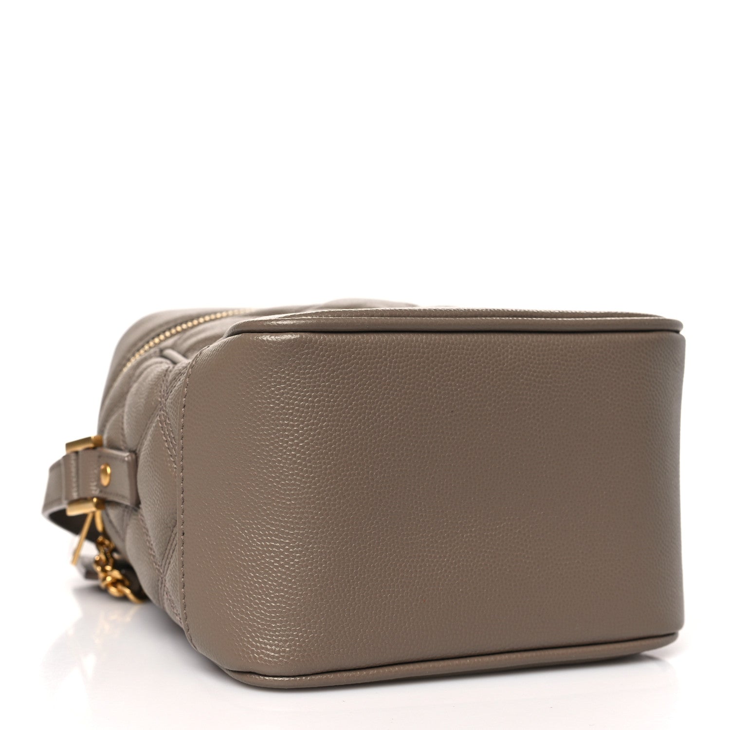 Saint Laurent Grain de Poudre Quilted 80's Vanity Bag Dark Beige 4 of 8