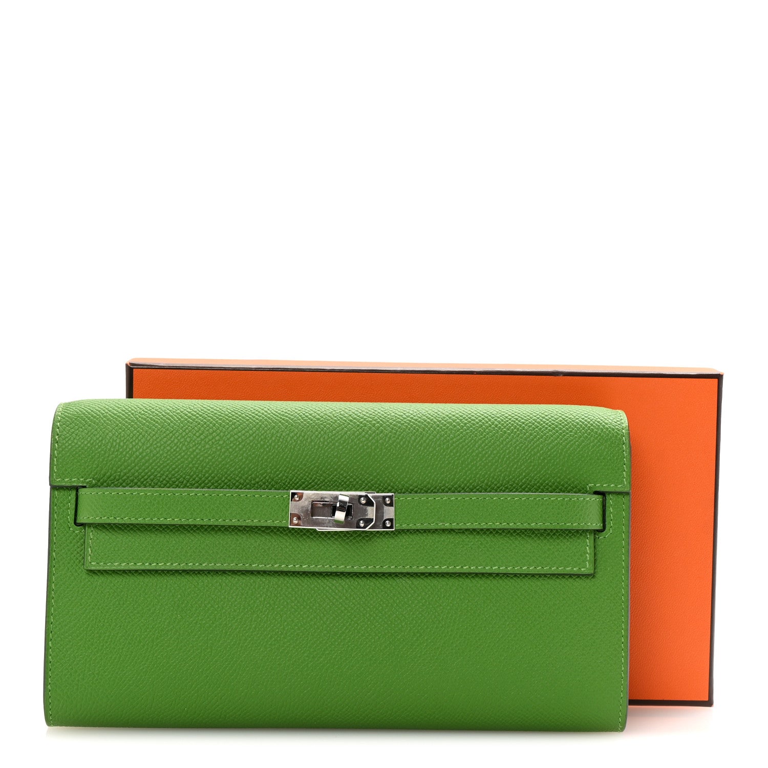 Hermes Epsom Kelly Wallet To Go Vert Yucca 10 of 10