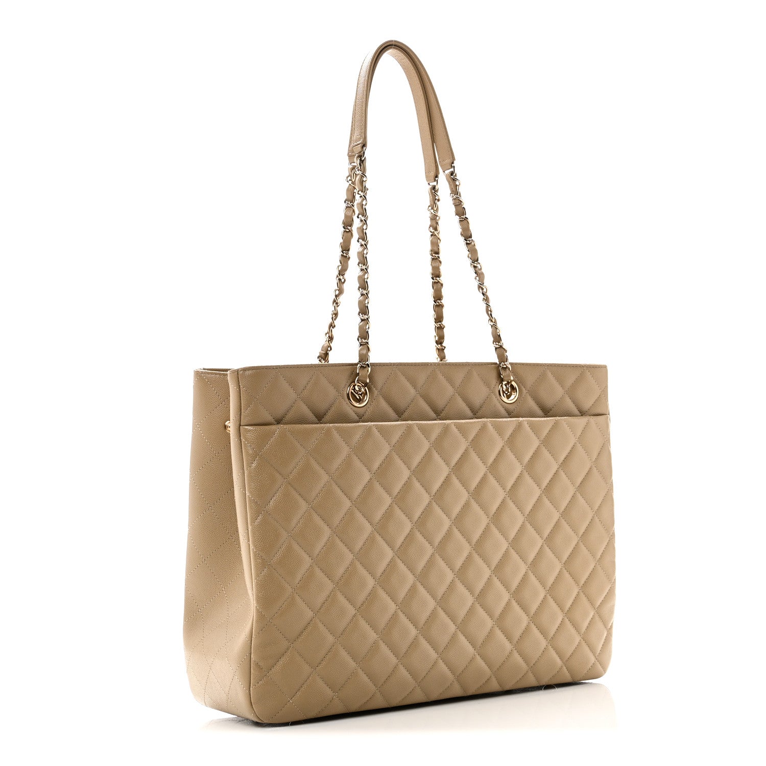 Chanel Caviar Quilted Large Shopping Tote Dark Beige 3 of 10