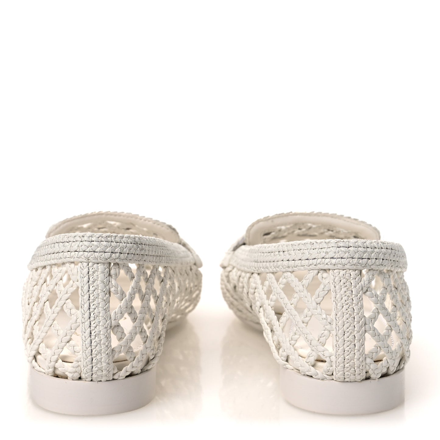 Braided Lambskin Mule Sandals 38.5 White