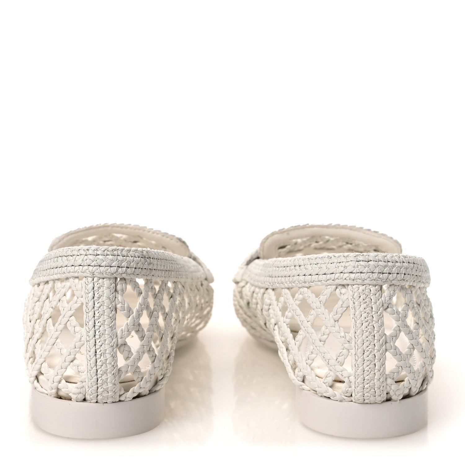 Chanel Braided Lambskin Mule Sandals 38.5 White 6 of 10