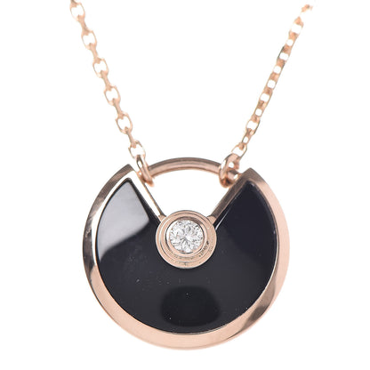 Cartier 18K Pink Gold Diamond Black Onyx XS Amulette de Cartier Pendant Necklace 4 of 6
