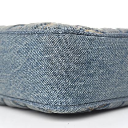 Saint Laurent Denim Matelasse Quilted Summer Embroidered Classic Monogram Camera Bag Blue 9 of 11