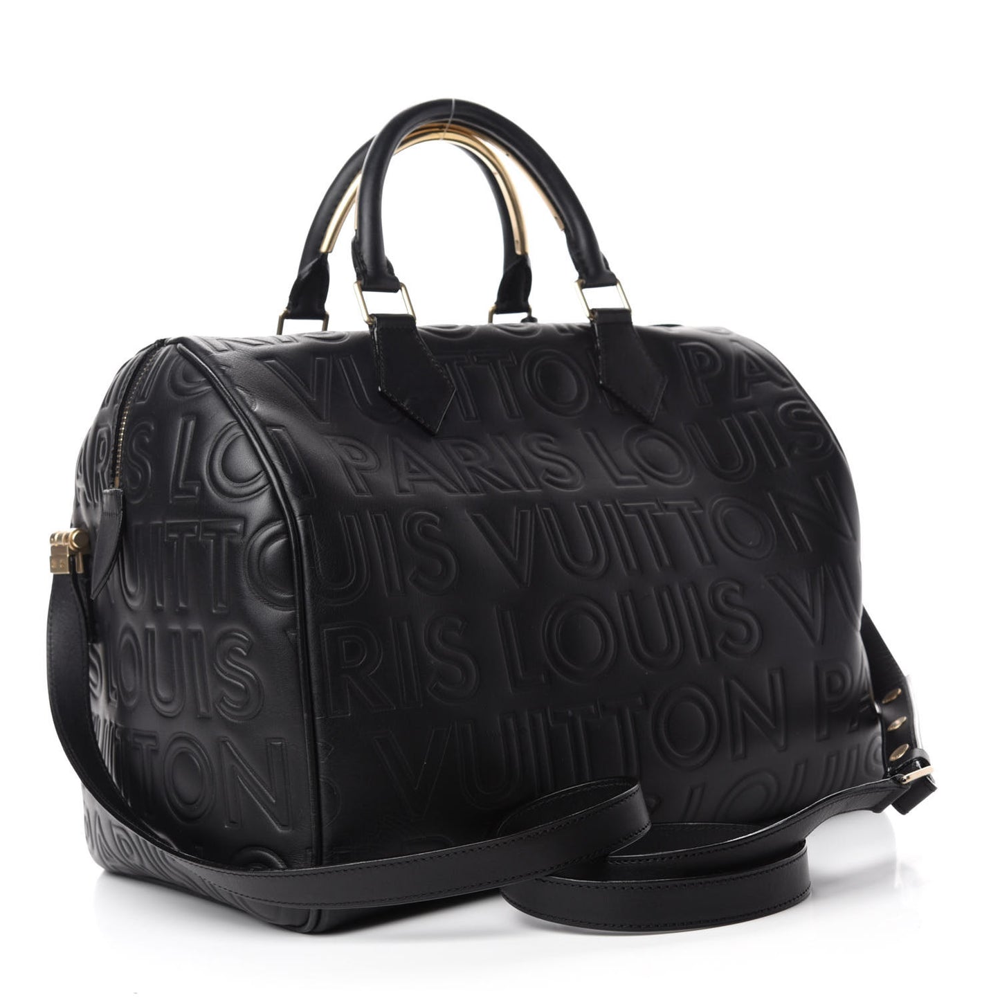 Calfskin Embossed Speedy Cube 30 Black