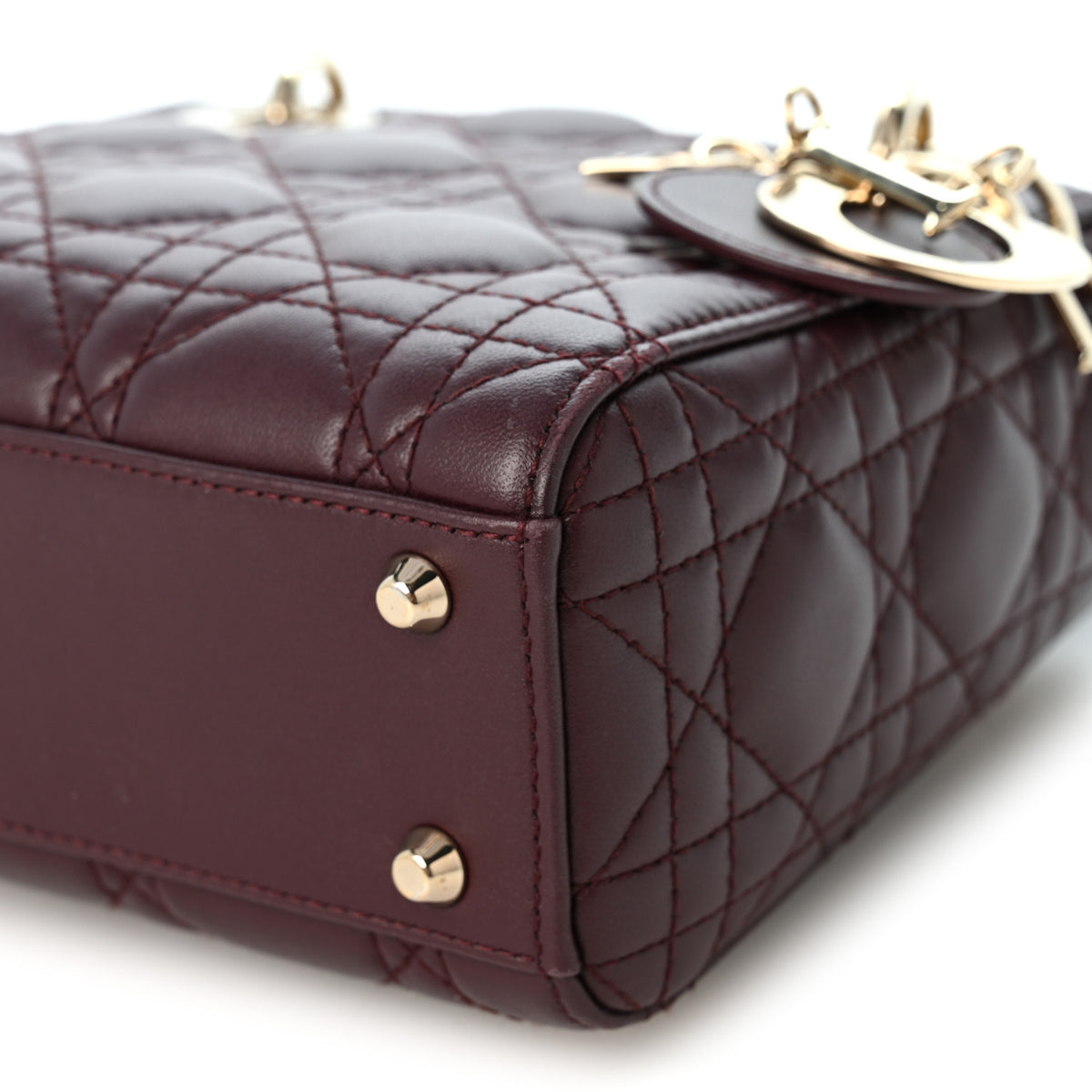 Lambskin Cannage Mini Lady Dior Plum