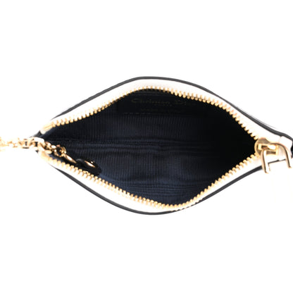 Christian Dior Calfskin Vibe Zip Key Wallet Blue White 4 of 7