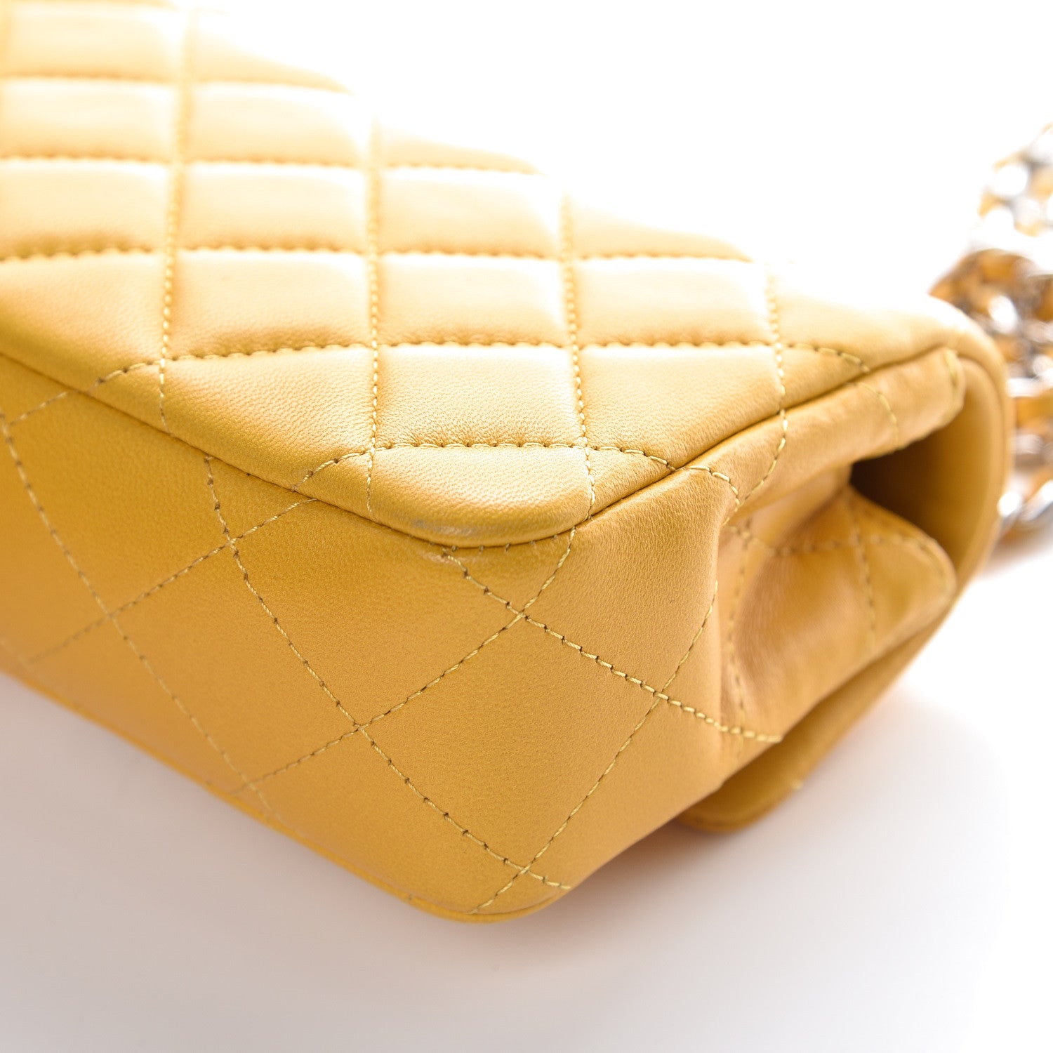Chanel Lambskin Quilted Extra Mini Flap Yellow 11 of 13