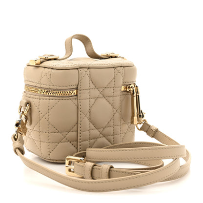 Christian Dior Lambskin Cannage Micro Lady Dior Vanity Case Beige 3 of 11