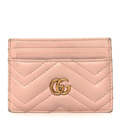 Gucci Calfskin Matelasse GG Marmont Card Holder Perfect Pink 1 of 12