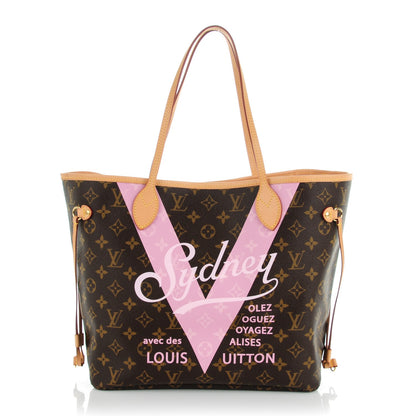 Louis Vuitton Monogram Sydney V Neverfull MM Rose Ballerine 1 of 7