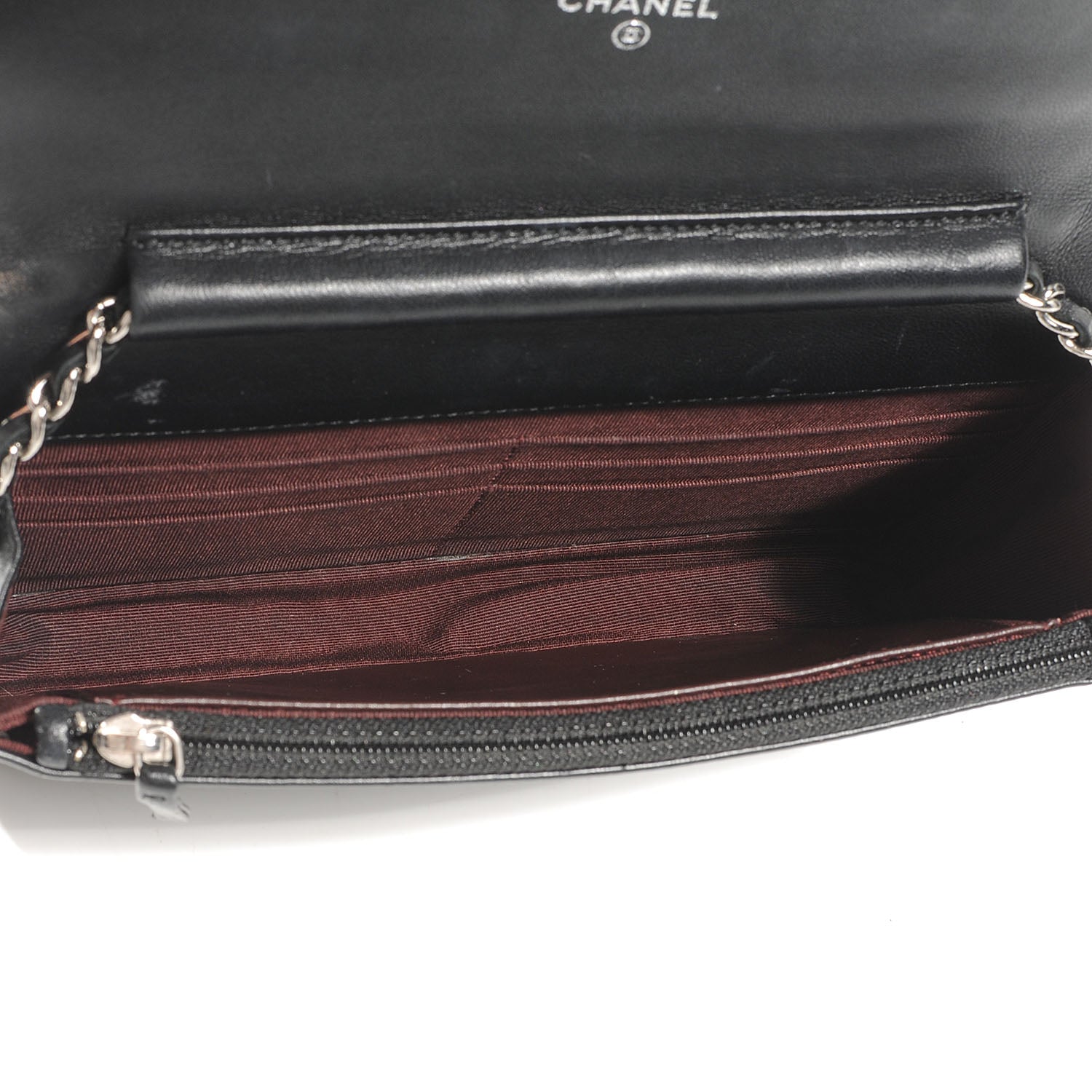 Chanel Lambskin Quilted Wallet On Chain WOC Black 6 of 8