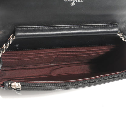 Chanel Lambskin Quilted Wallet On Chain WOC Black 6 of 8